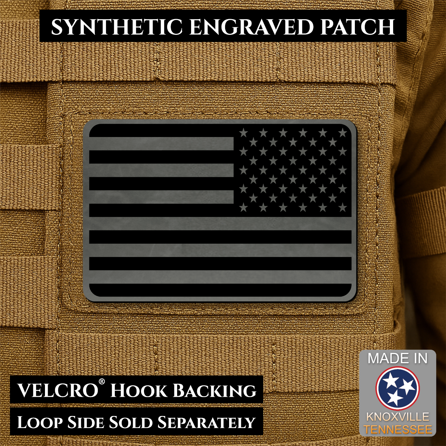 American Flag Patch | Made in USA | VELCRO® Brand Hook Backing