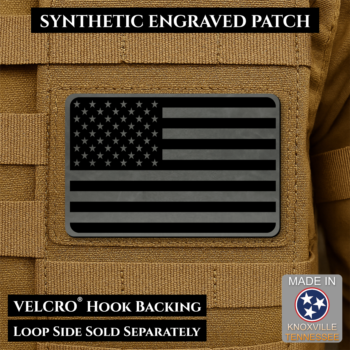 American Flag Patch | Made in USA | VELCRO® Brand Hook Backing