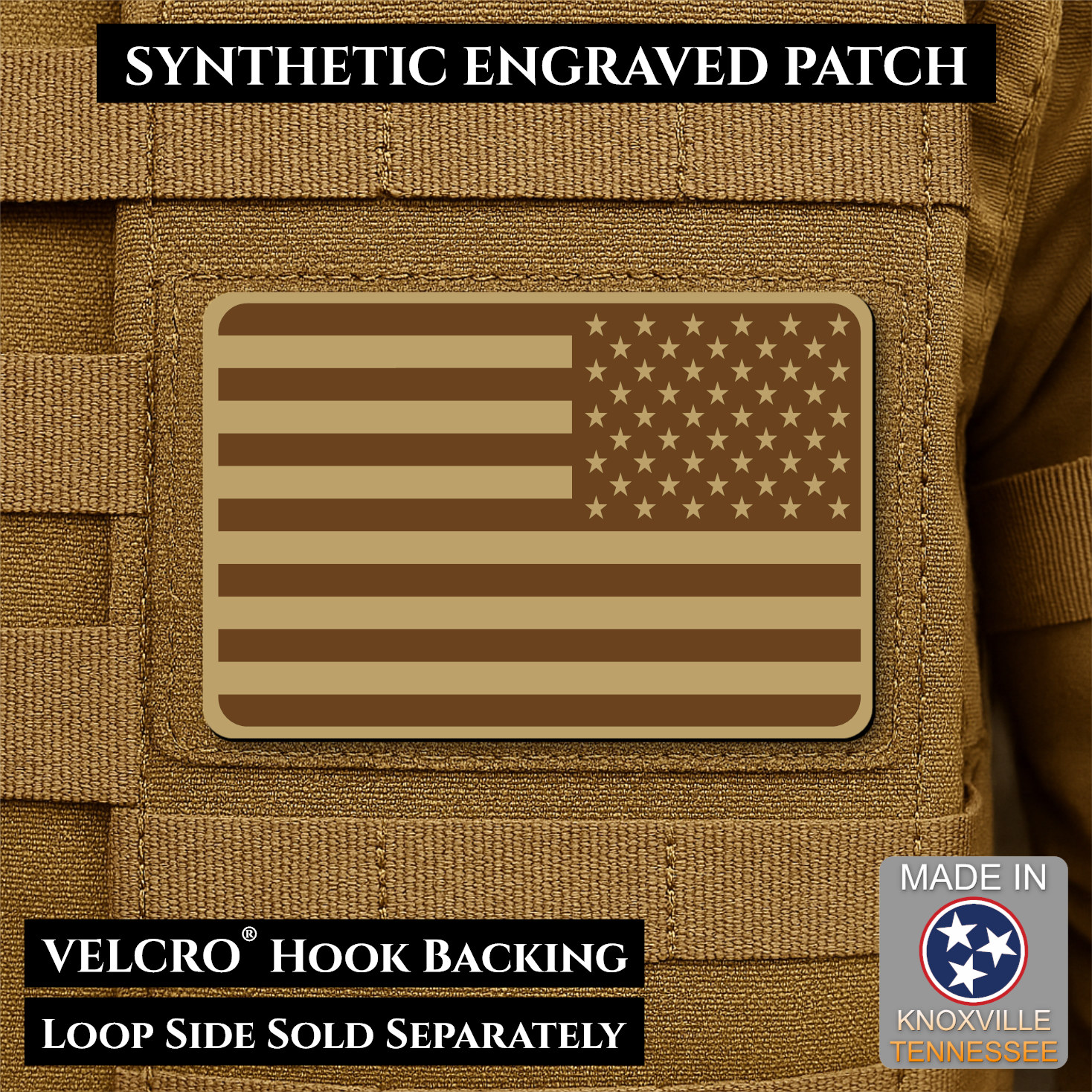 American Flag Patch | Made in USA | VELCRO® Brand Hook Backing