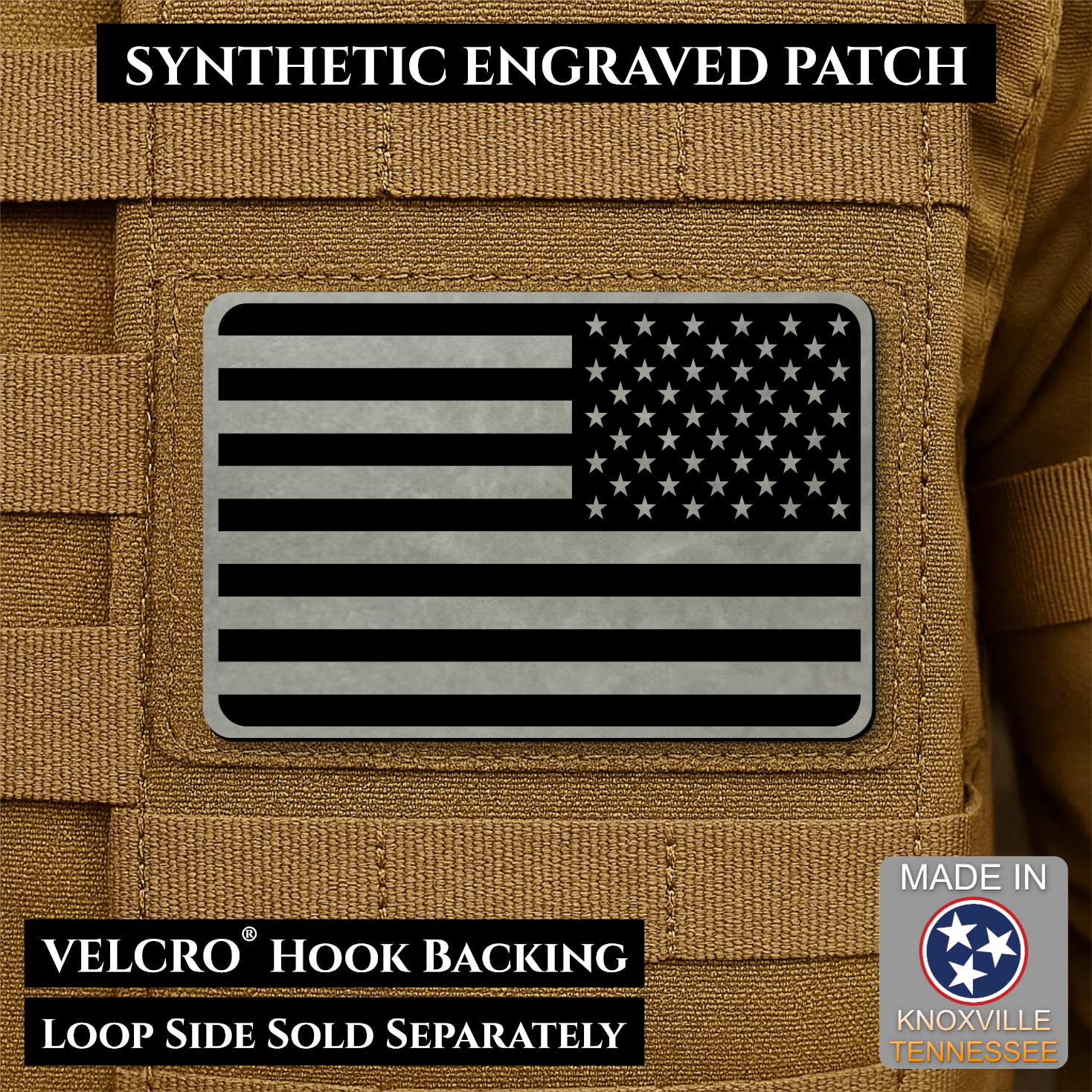 American Flag Patch | Made in USA | VELCRO® Brand Hook Backing