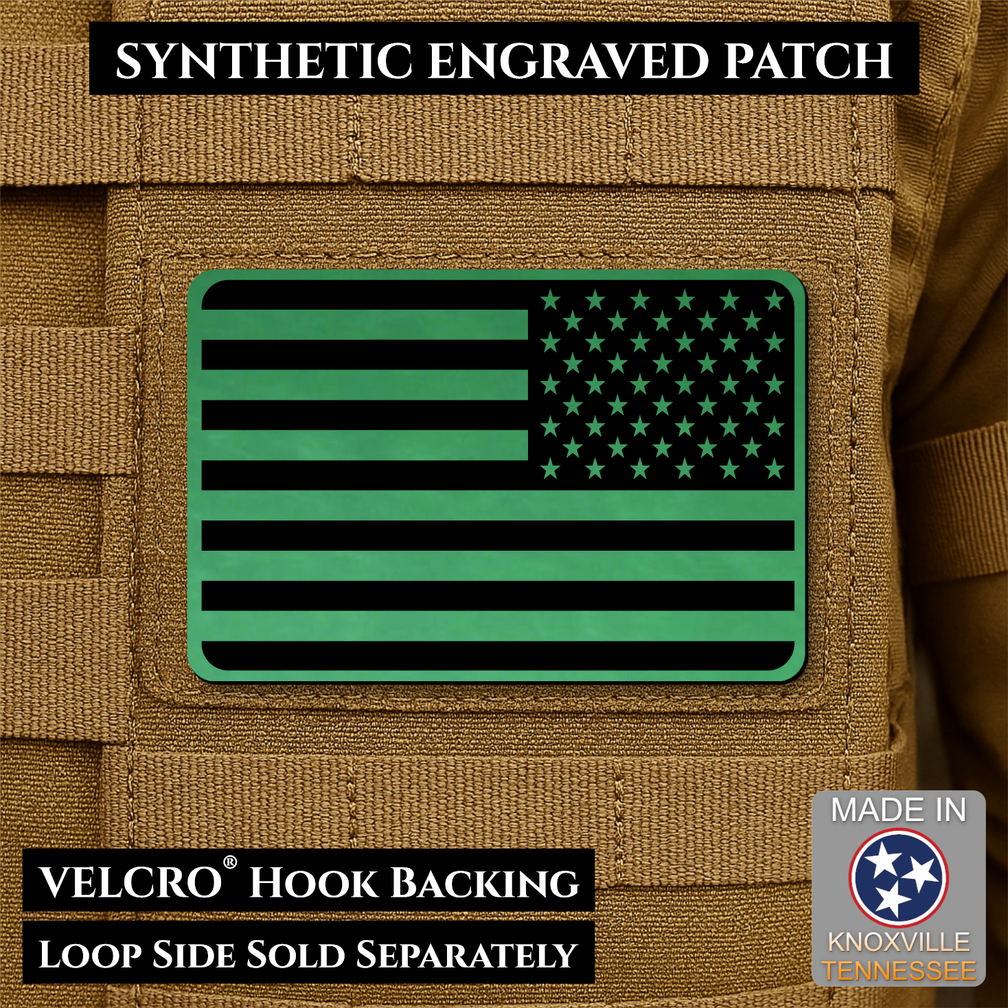 American Flag Patch | Made in USA | VELCRO® Brand Hook Backing