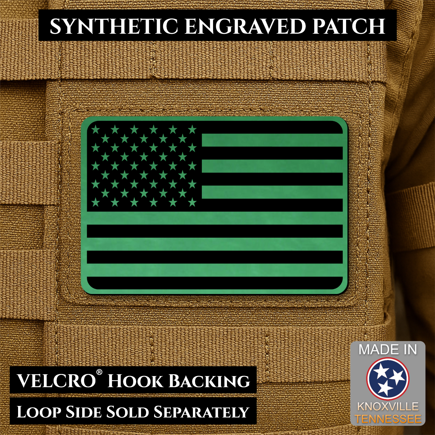 American Flag Patch | Made in USA | VELCRO® Brand Hook Backing