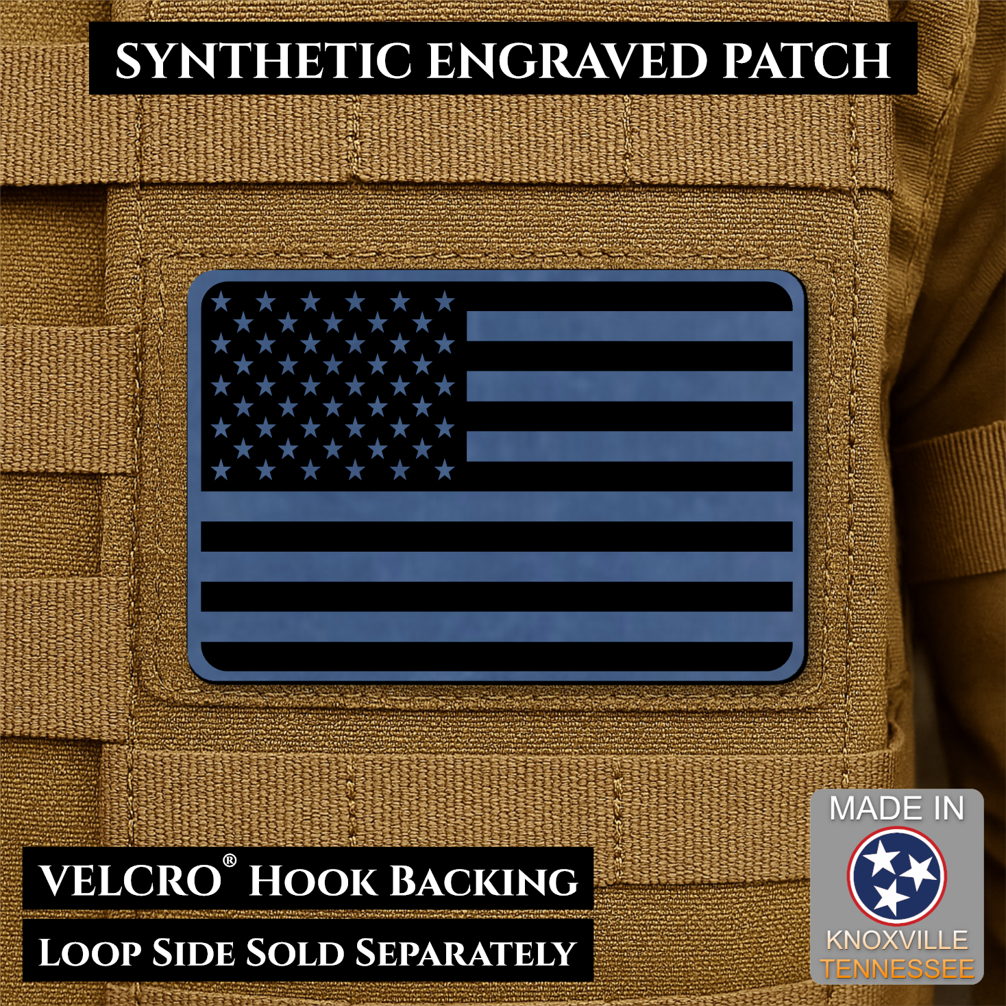 American Flag Patch | Made in USA | VELCRO® Brand Hook Backing