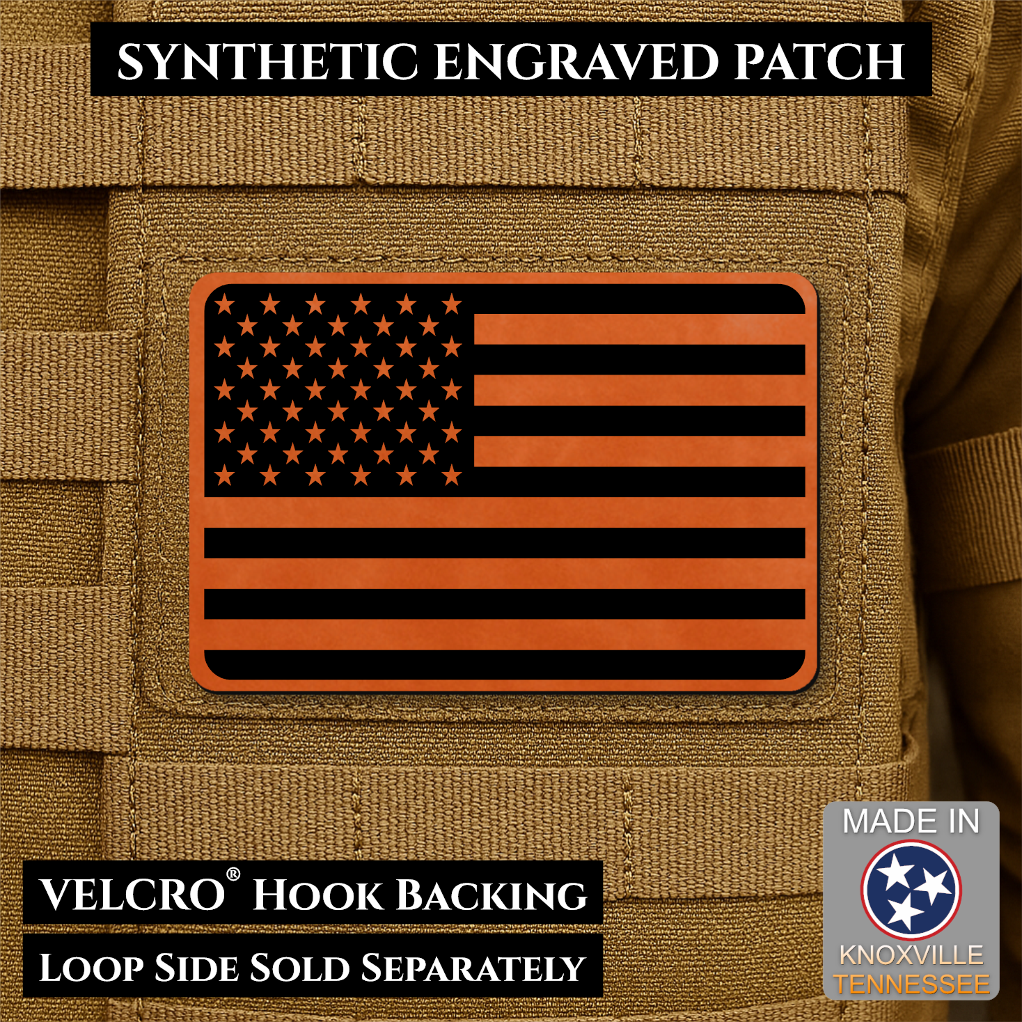 American Flag Patch | Made in USA | VELCRO® Brand Hook Backing