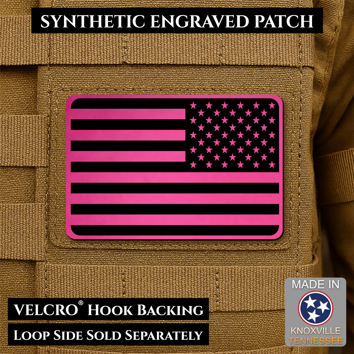 American Flag Patch | Made in USA | VELCRO® Brand Hook Backing