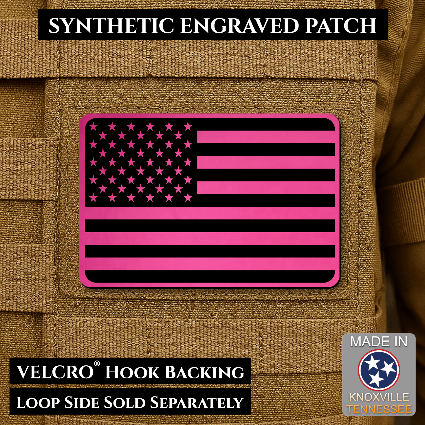 American Flag Patch | Made in USA | VELCRO® Brand Hook Backing