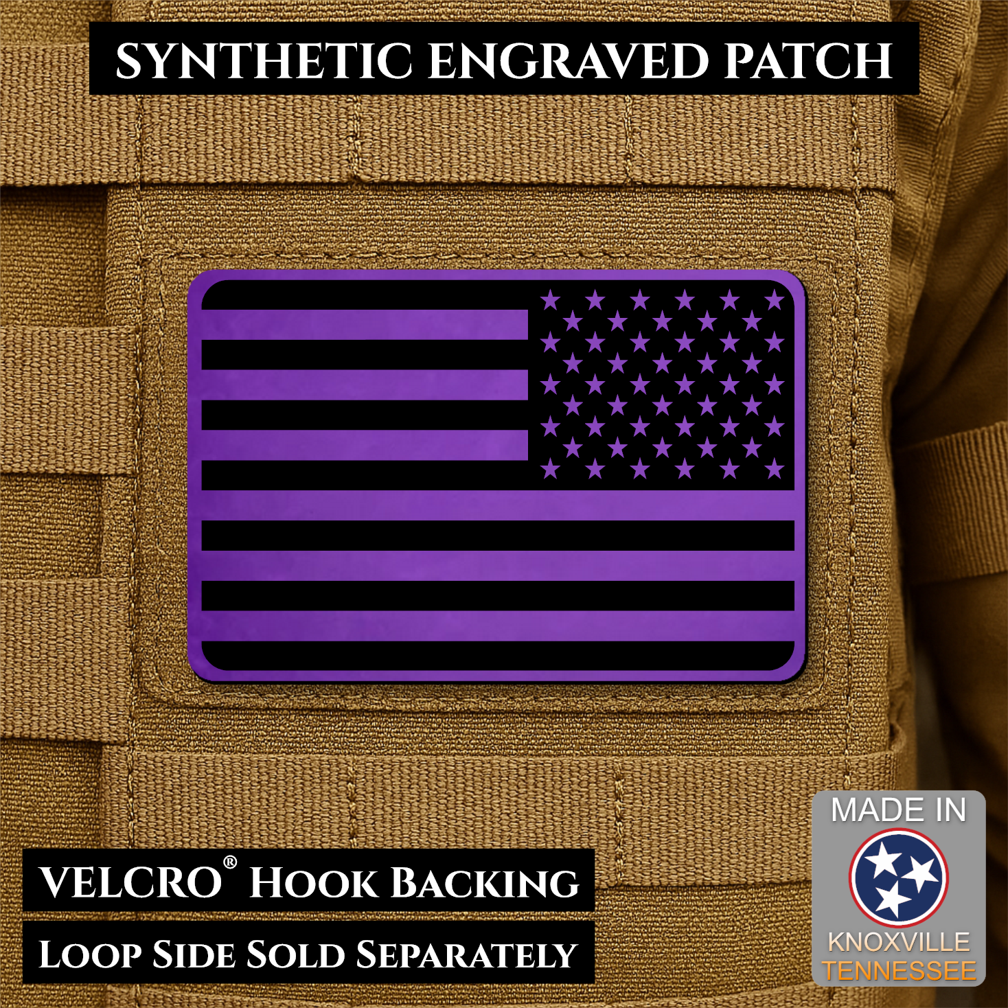 American Flag Patch | Made in USA | VELCRO® Brand Hook Backing