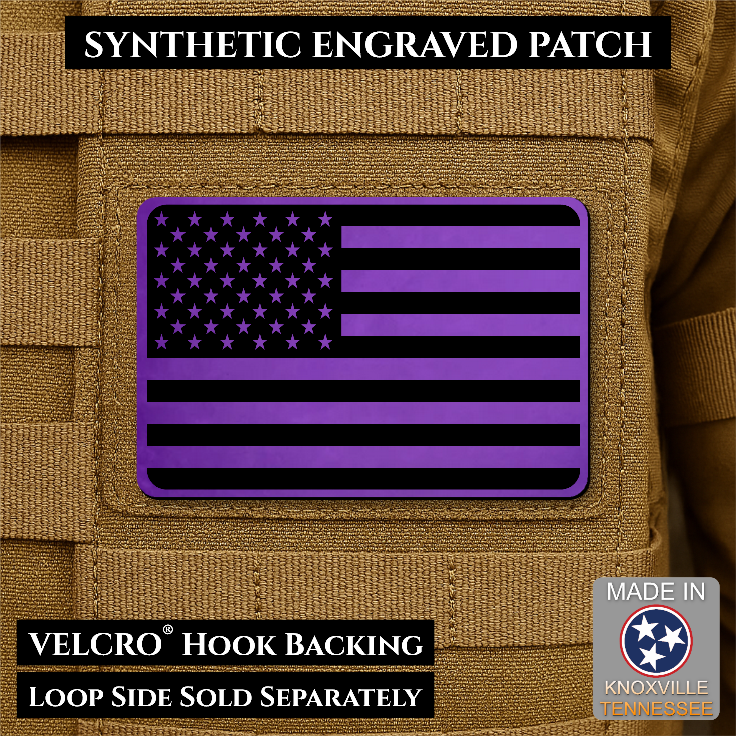 American Flag Patch | Made in USA | VELCRO® Brand Hook Backing