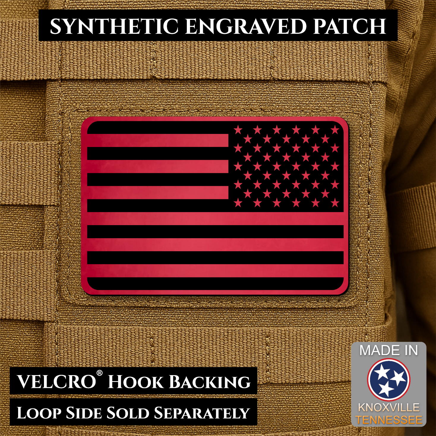 American Flag Patch | Made in USA | VELCRO® Brand Hook Backing