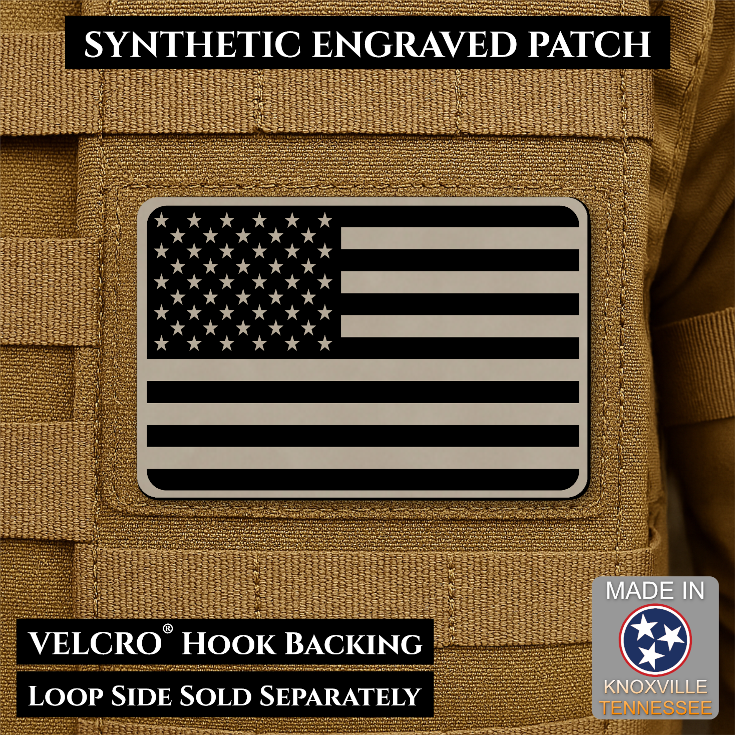 American Flag Patch | Made in USA | VELCRO® Brand Hook Backing