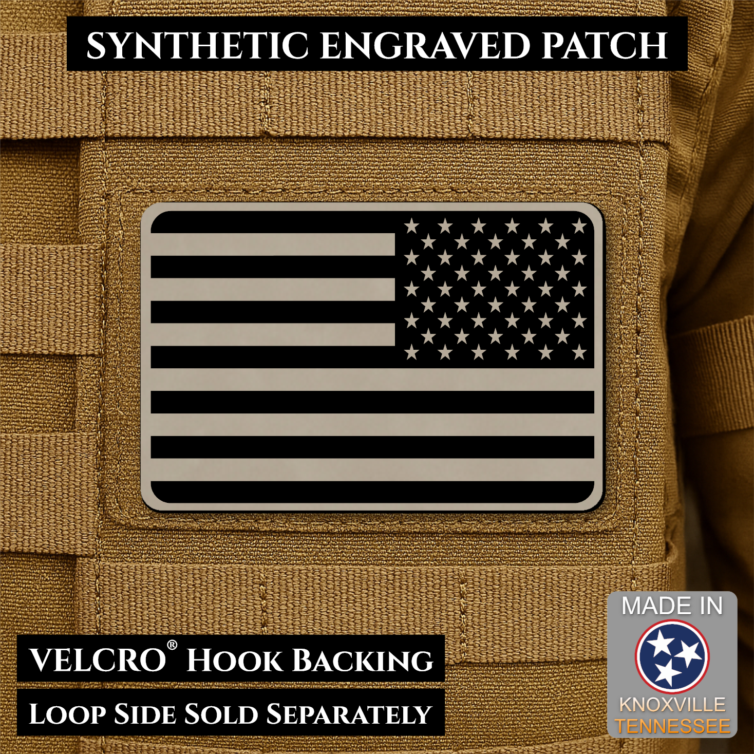 American Flag Patch | Made in USA | VELCRO® Brand Hook Backing