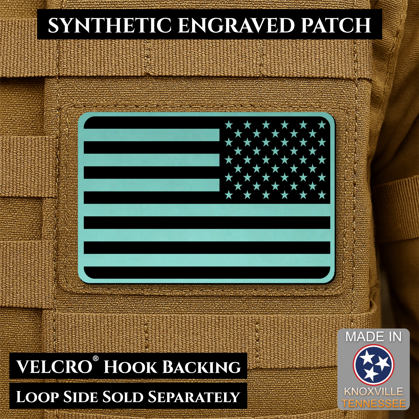 American Flag Patch | Made in USA | VELCRO® Brand Hook Backing