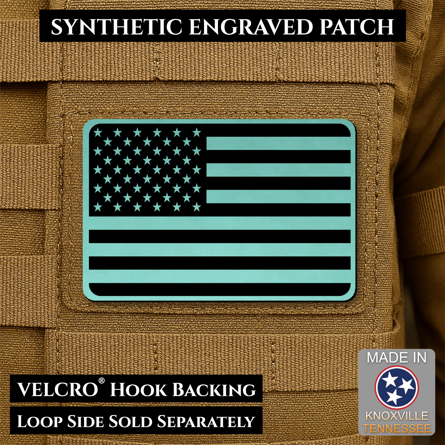 American Flag Patch | Made in USA | VELCRO® Brand Hook Backing