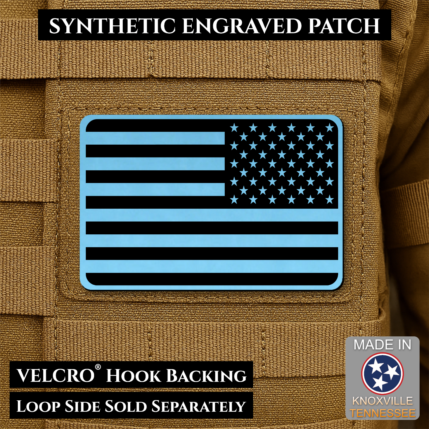 American Flag Patch | Made in USA | VELCRO® Brand Hook Backing