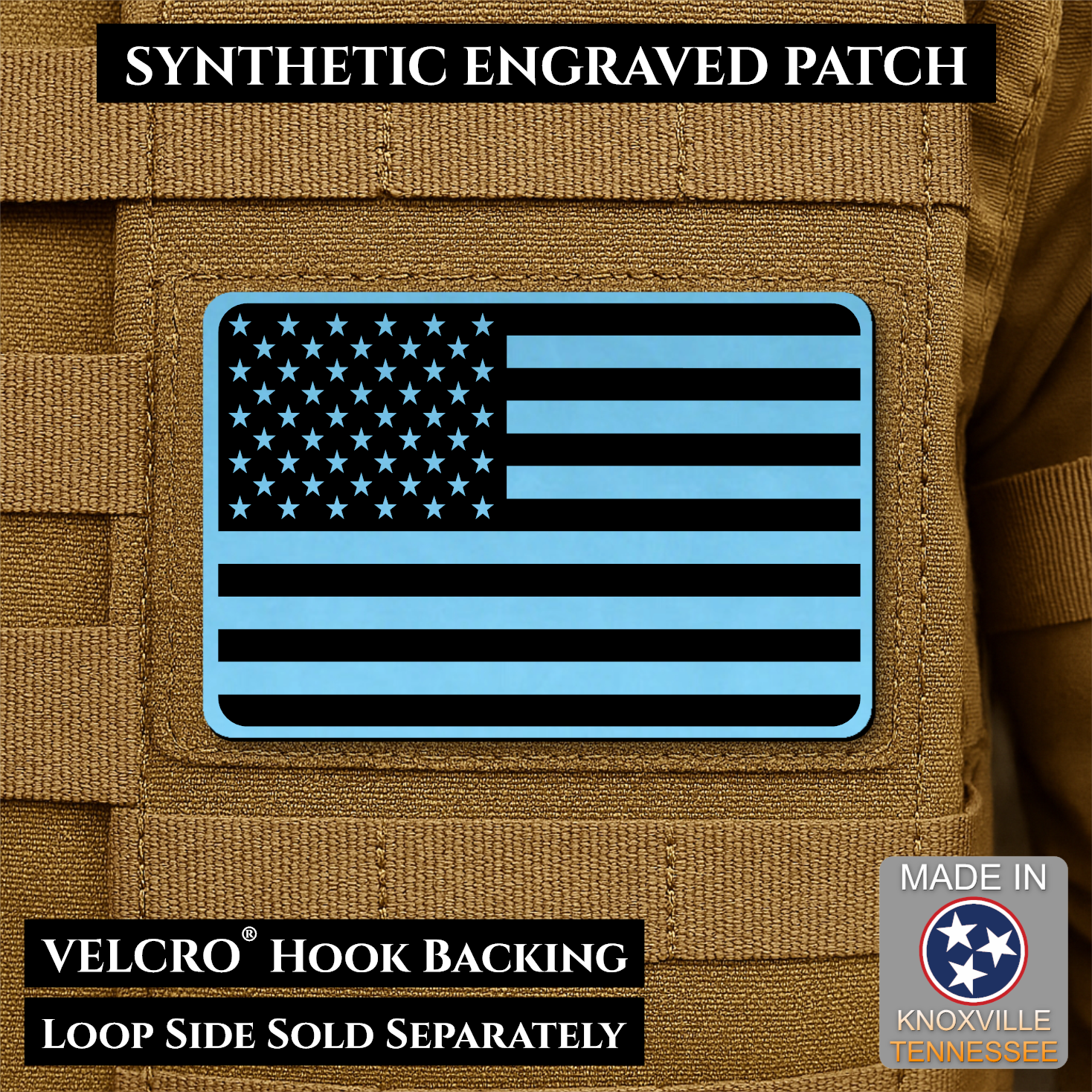 American Flag Patch | Made in USA | VELCRO® Brand Hook Backing