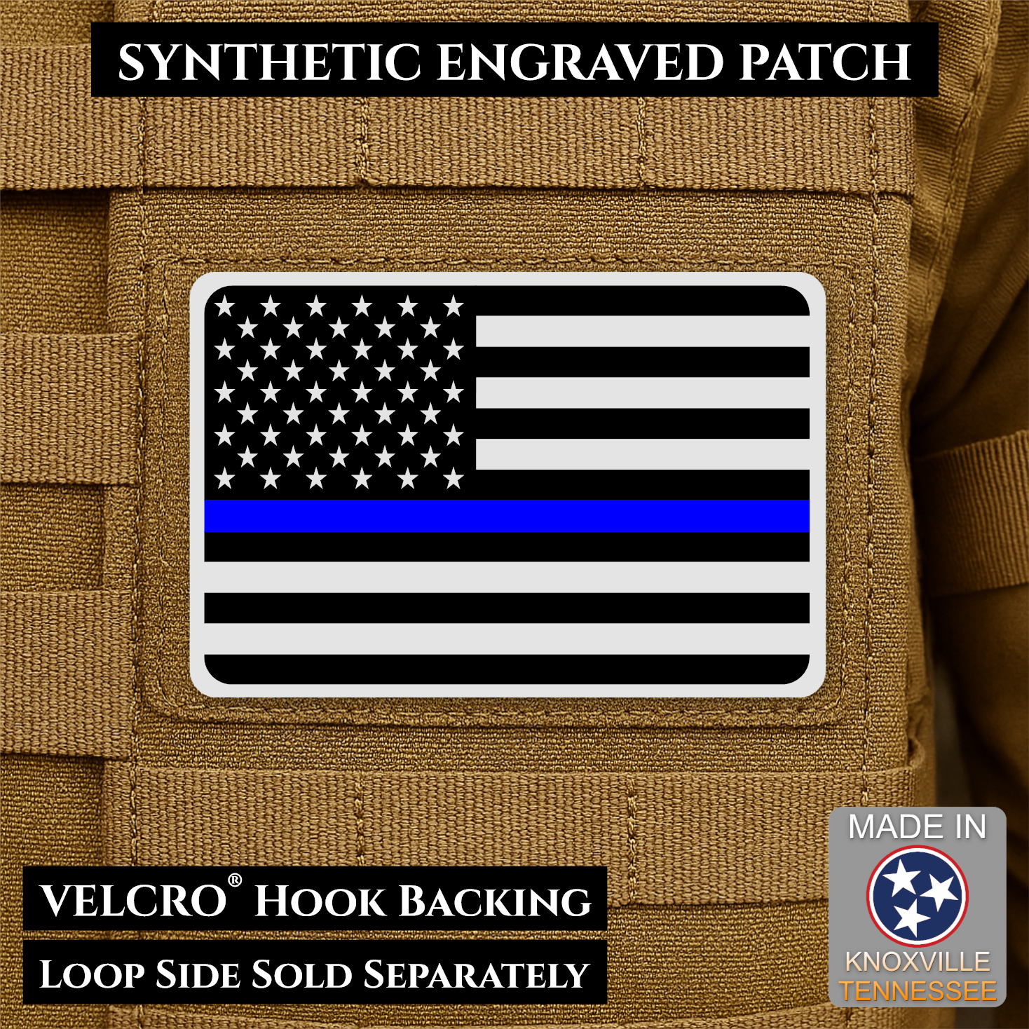 American Flag Patch | Made in USA | VELCRO® Brand Hook Backing