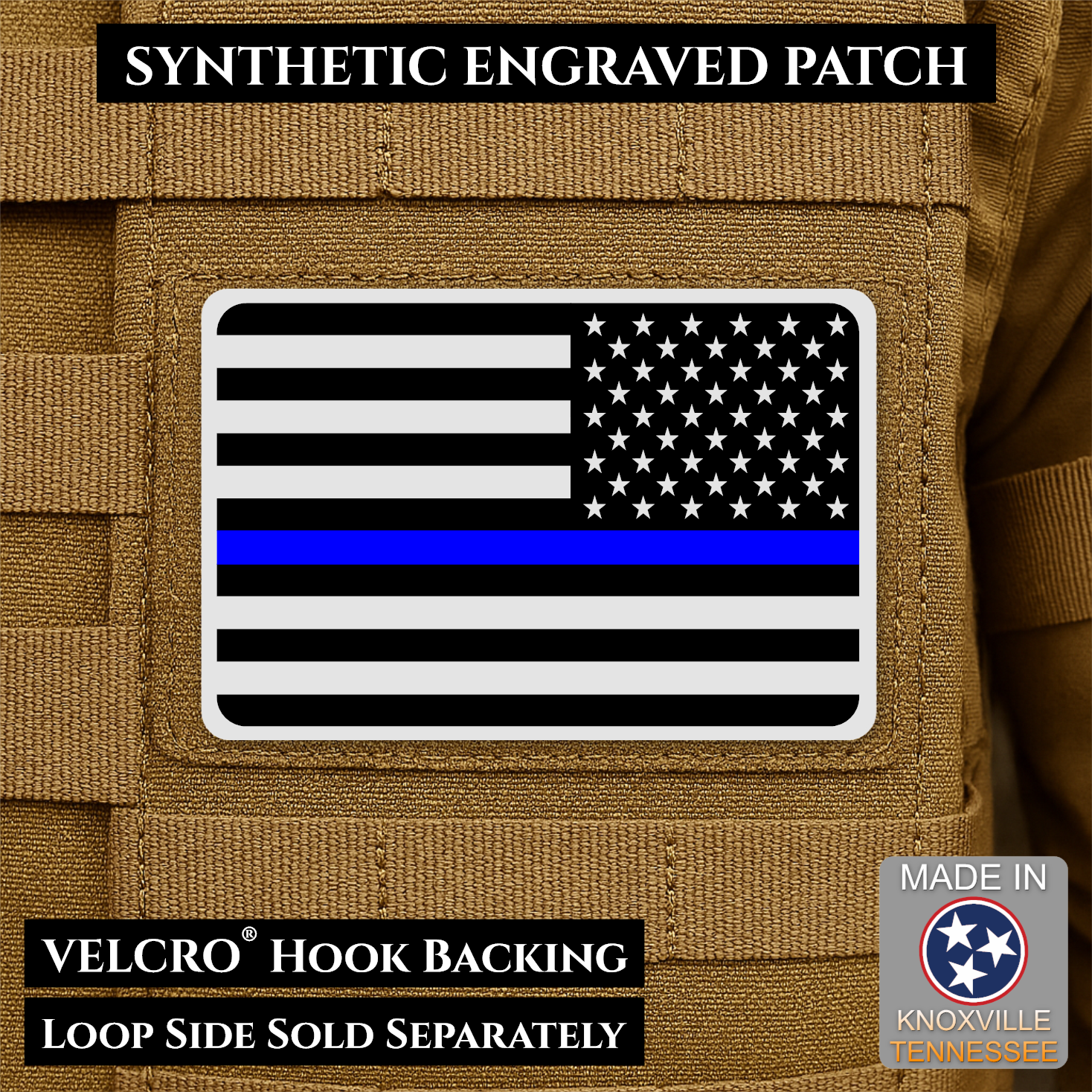 American Flag Patch | Made in USA | VELCRO® Brand Hook Backing