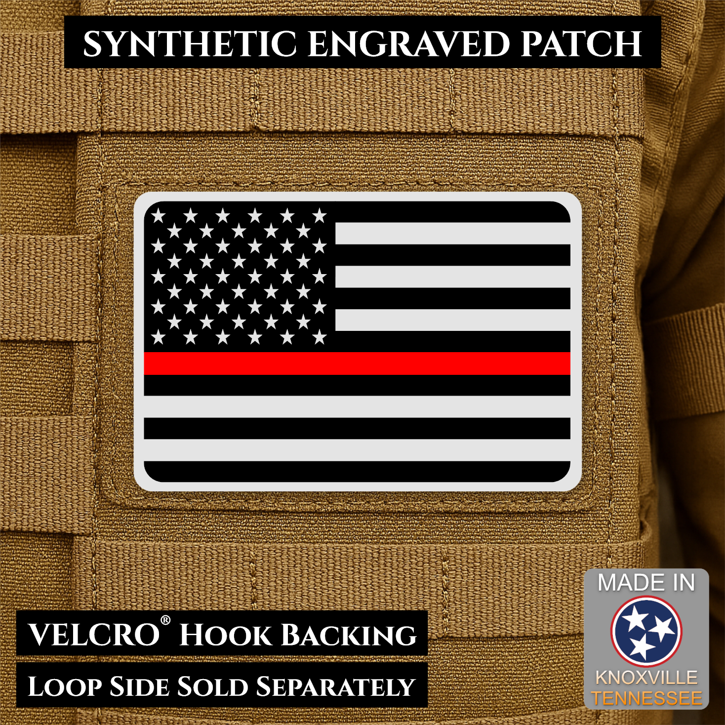 American Flag Patch | Made in USA | VELCRO® Brand Hook Backing