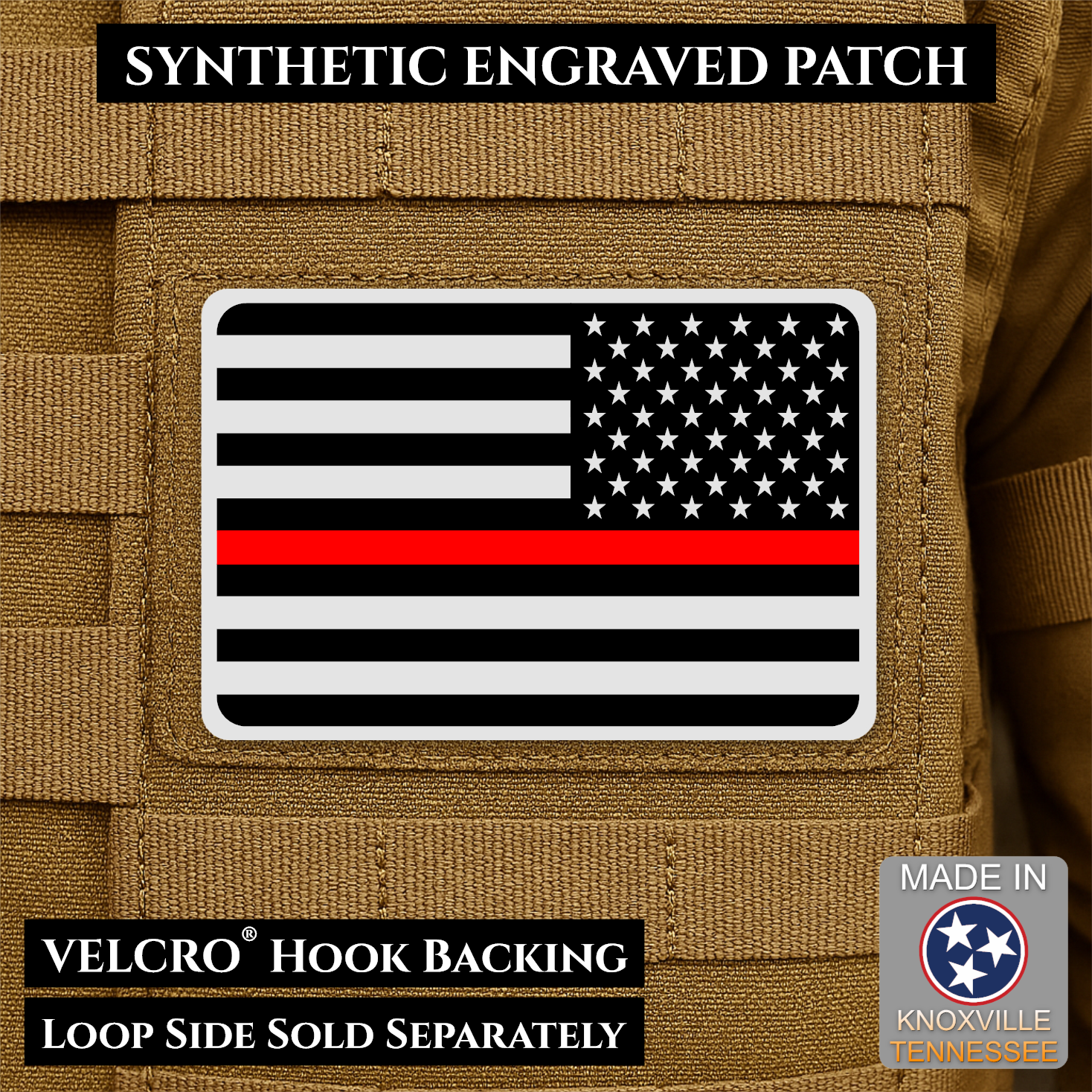 American Flag Patch | Made in USA | VELCRO® Brand Hook Backing