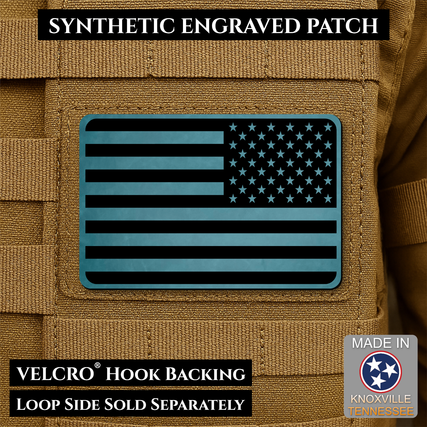 American Flag Patch | Made in USA | VELCRO® Brand Hook Backing