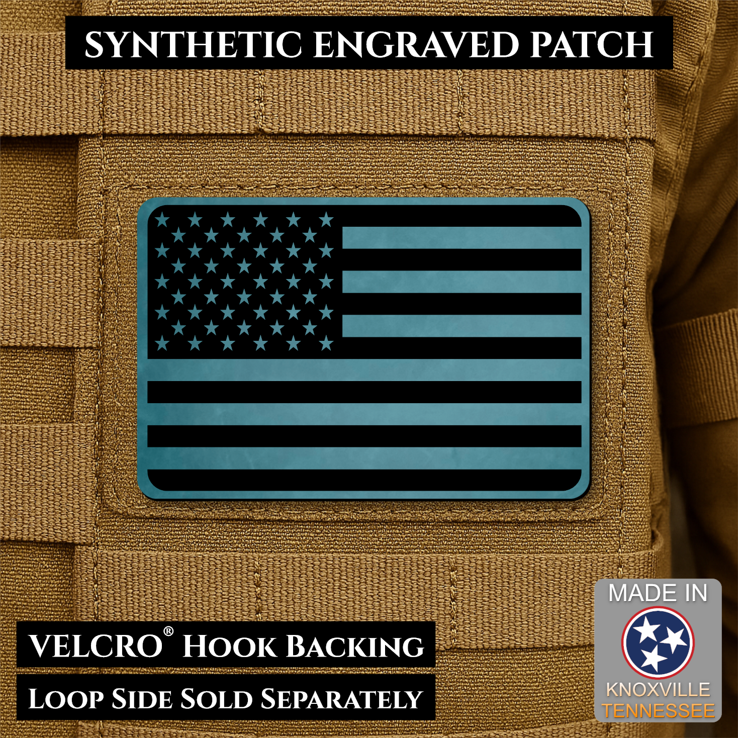 American Flag Patch | Made in USA | VELCRO® Brand Hook Backing