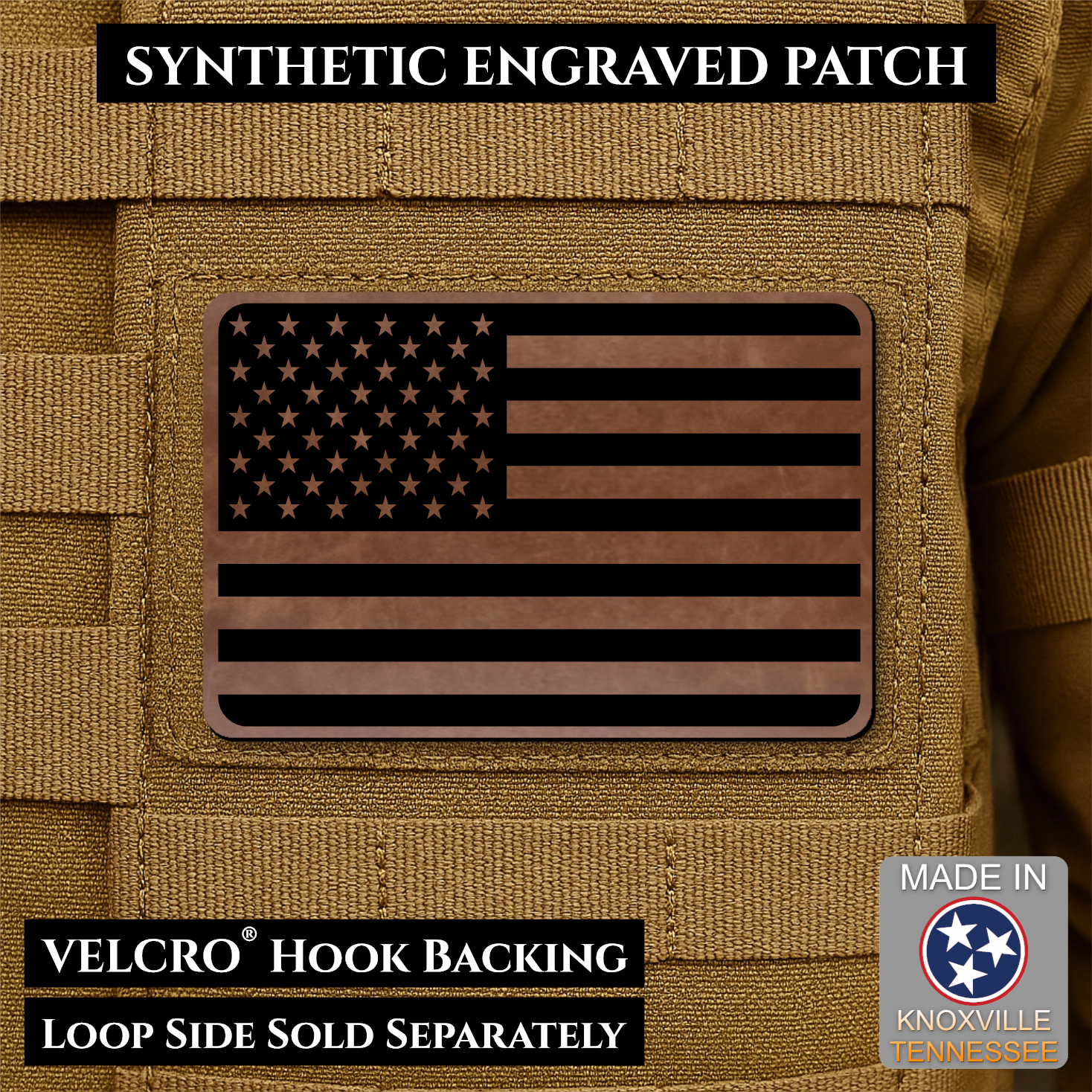 American Flag Patch | Made in USA | VELCRO® Brand Hook Backing