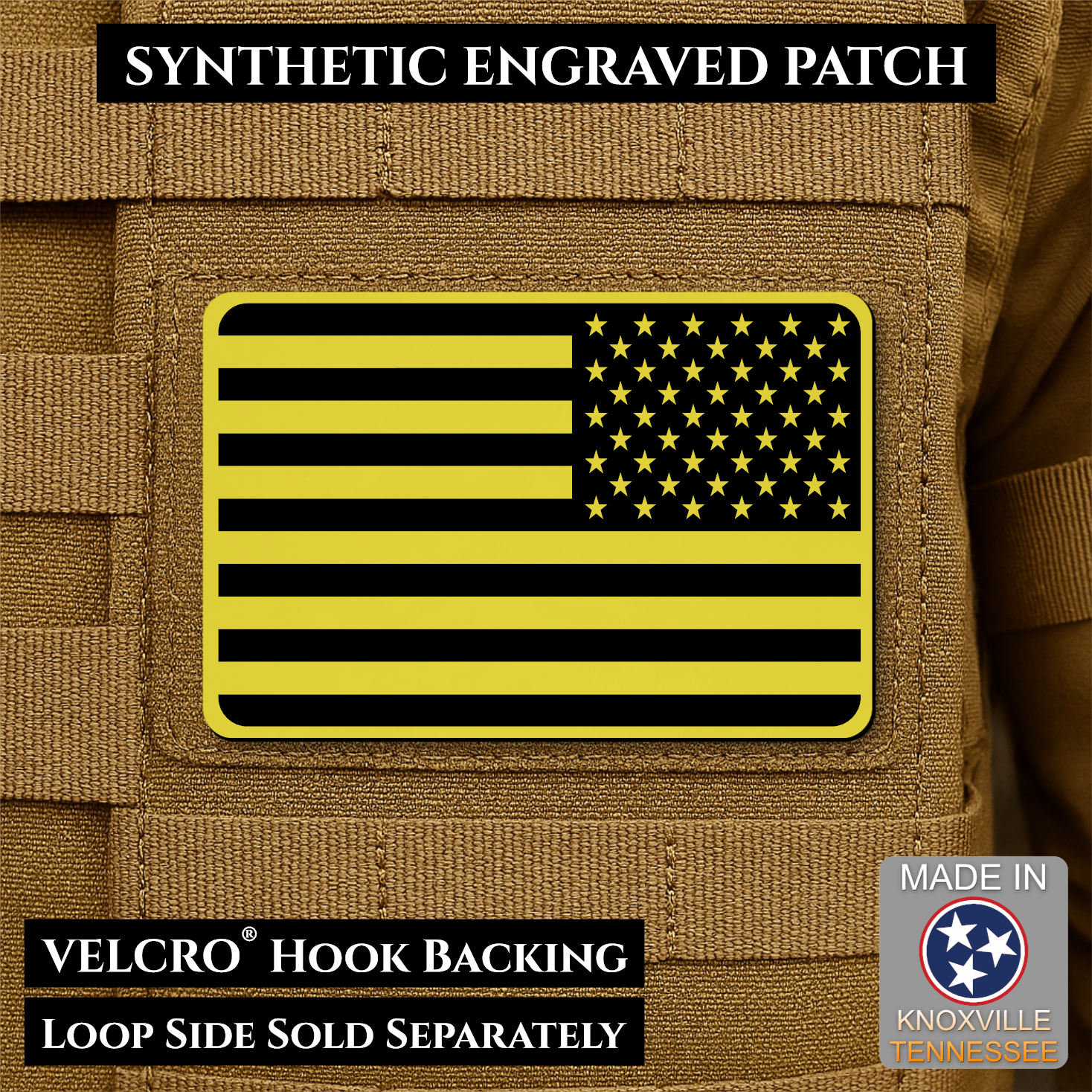 American Flag Patch | Made in USA | VELCRO® Brand Hook Backing