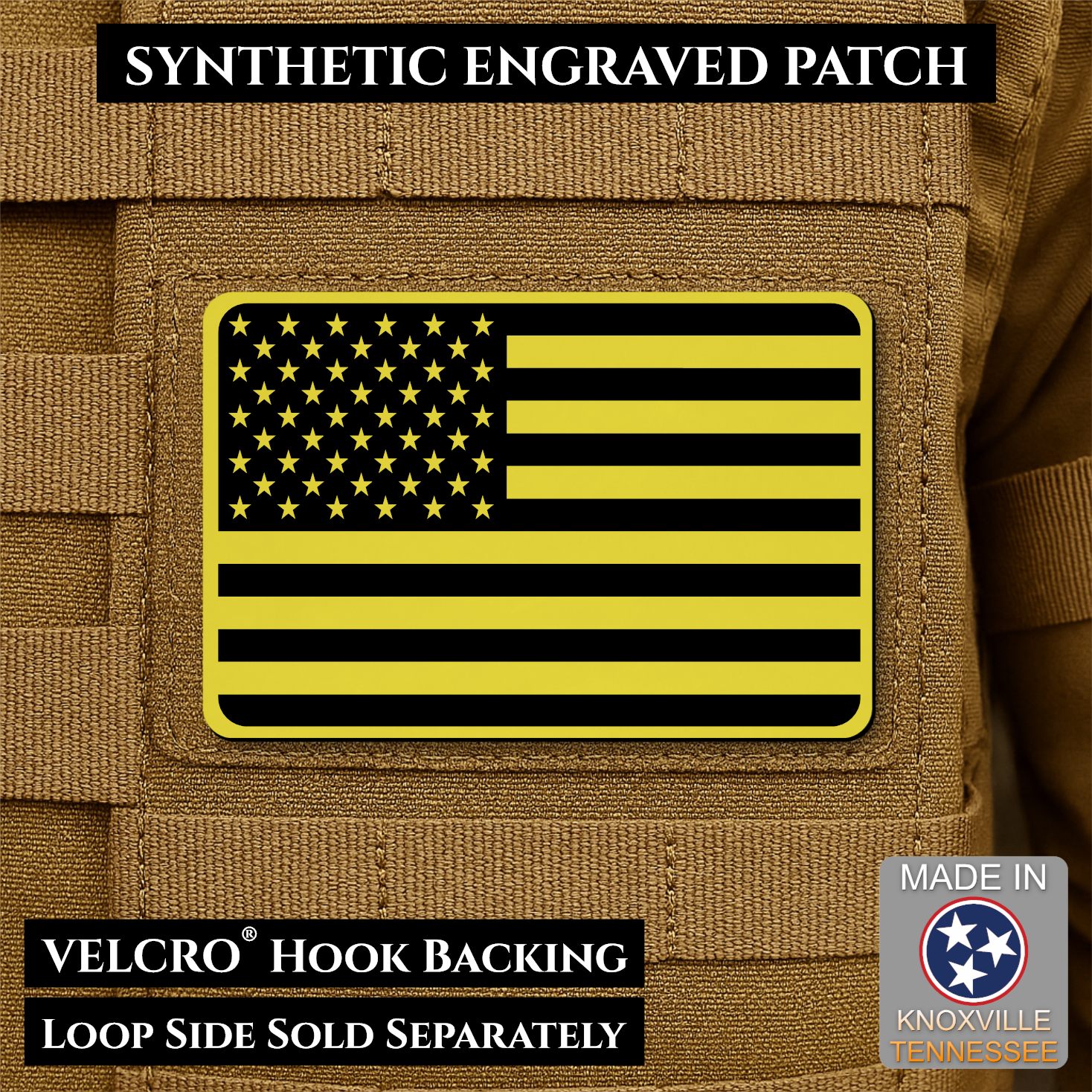 American Flag Patch | Made in USA | VELCRO® Brand Hook Backing